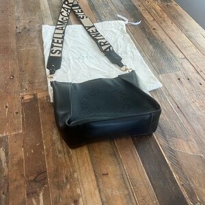 Stella McCartney Black Messenger Bag with Logo Strap